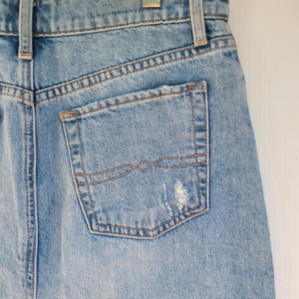 LUCKY BRAND high rise distressed lightwash denim pencil skirt - Picture 6 of 8